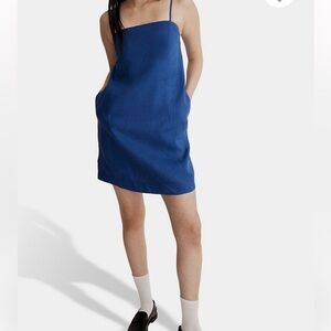 Madewell Goldie Strappy Linen Mini Dress